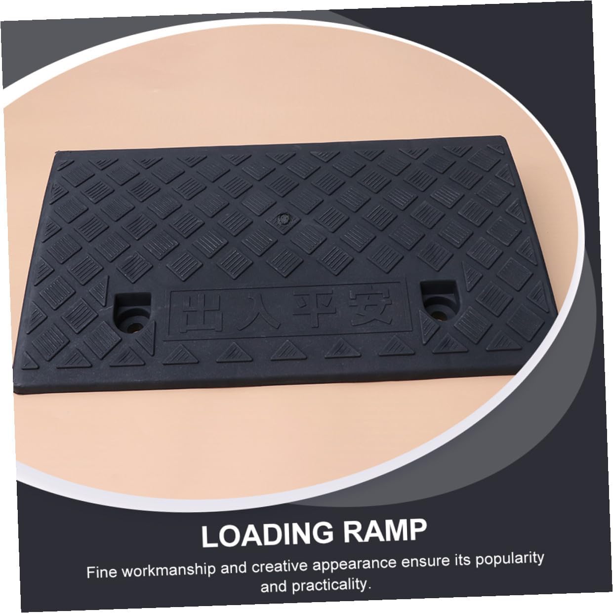 Garneck Vehicle Plastic Curb Ramp 50x27x9cm Black Rubber Triangular Slope Ramp for Car Loading and Scooter Motorcycle Use