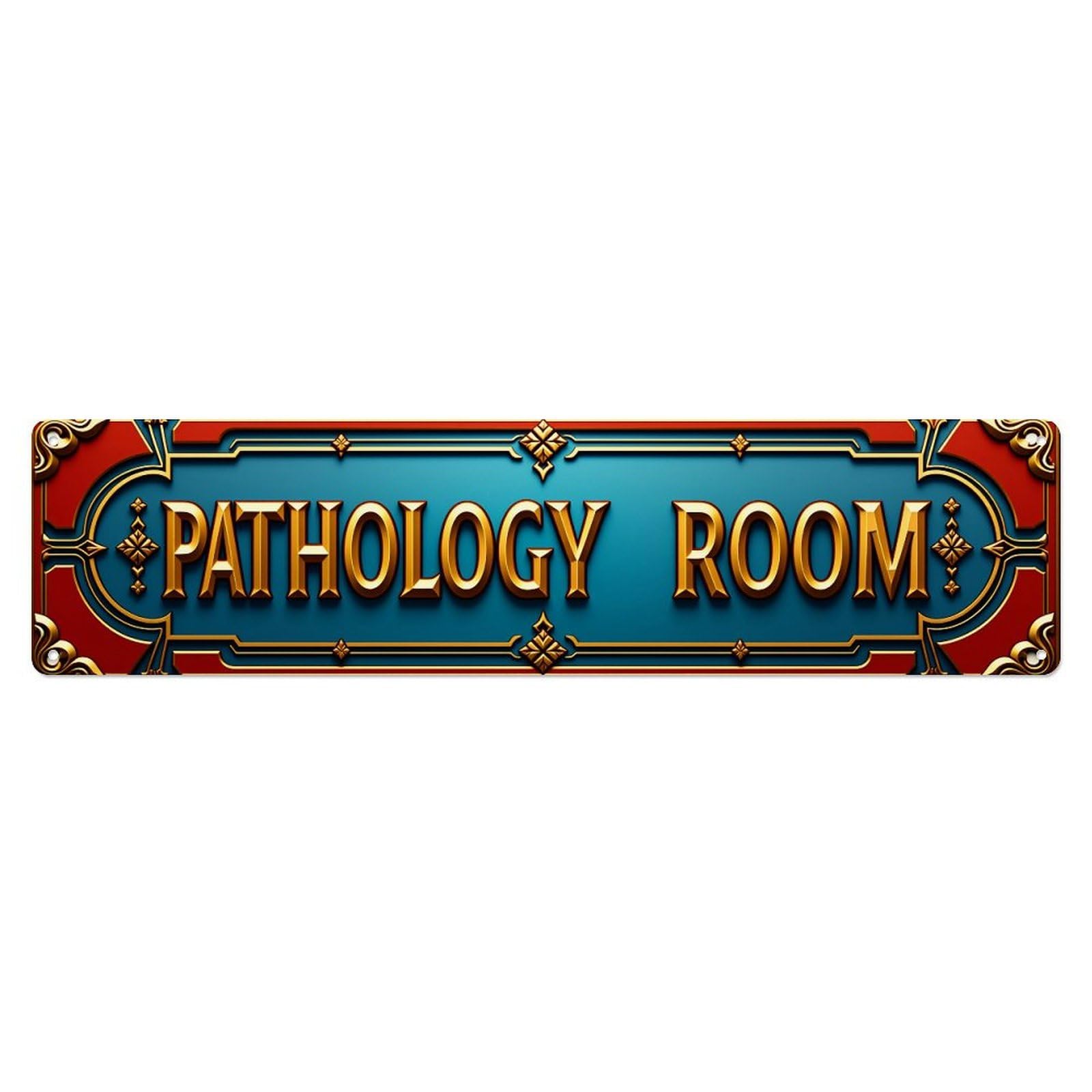 Pathology Room Sign Ornate Frame Tin Sign Vintage Metal Poster Retro Bar, Home, Man Cave, Kitchen, Laundry Room Wall Art Decor Gift 4x16 Inch