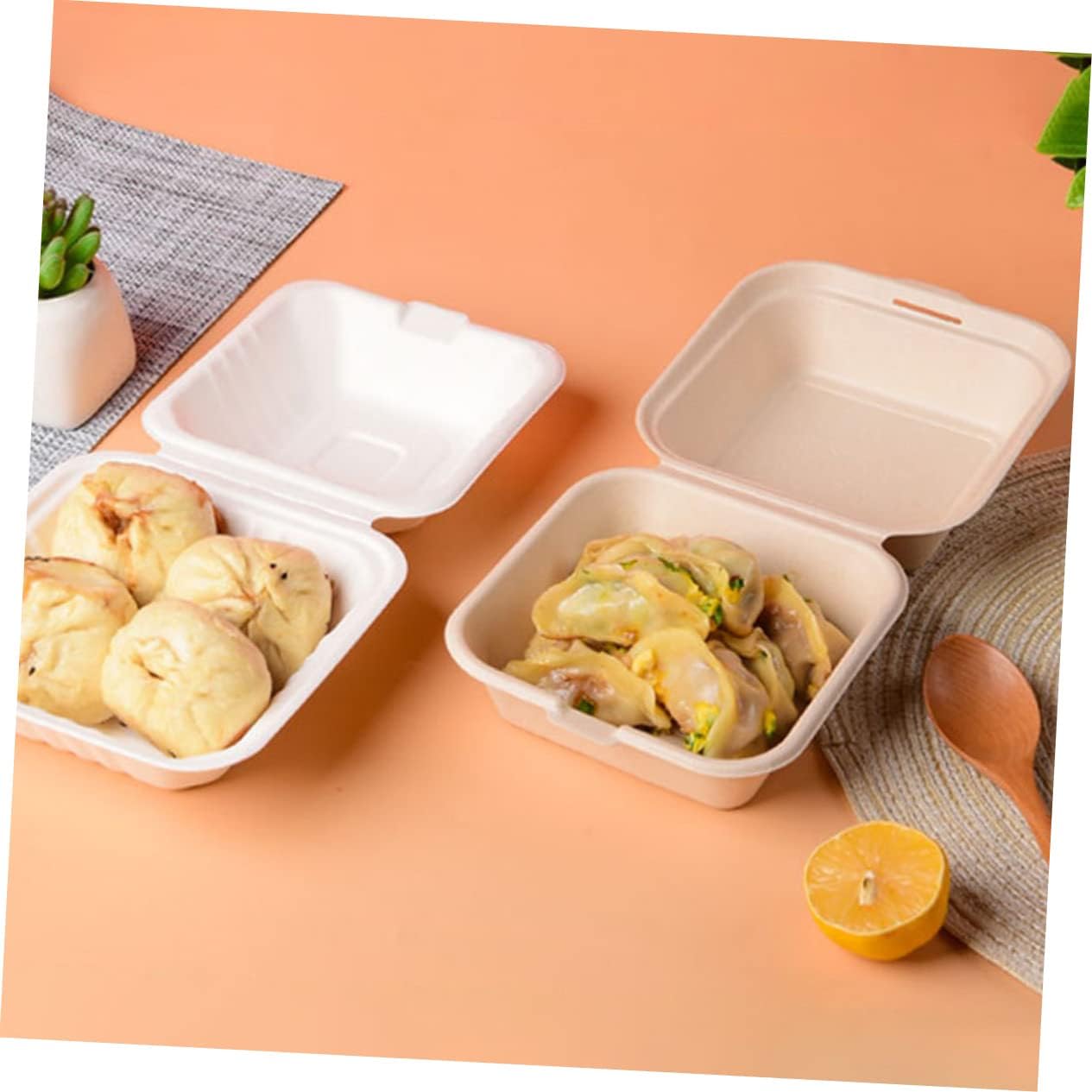Alipis 20pcs Disposable to Go Containers Convenient Food Boxes Kraft Snack Box Takeout Accessories Stackable Lunch