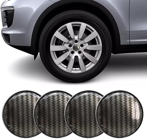 Miniatura 4 de Fancer - 4 tapas centrales de rueda de fibra de carbono mejoradas, ABS de 2.362 in (± 0.039 in)/2.36 pulgadas, ajuste universal