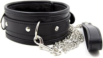 Neck Collar Black Leather Plush Fur Collar Neck Collar Choker Detachable Chain Leash Roleplay Adjustable Necklace for Couple