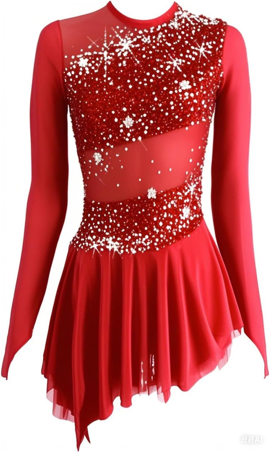 Figure Skating Dress Black Velvet Skating Dress Girls Skating Competition