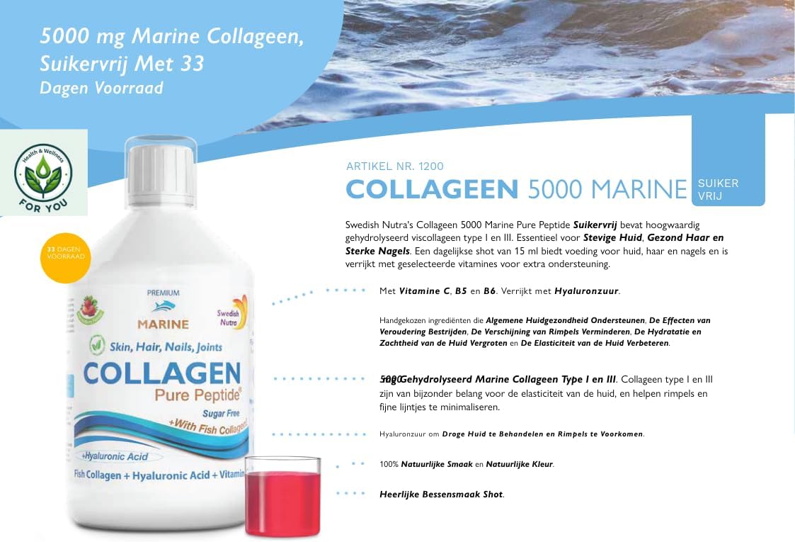 Collagen marine 5000 mg Suiker vrij