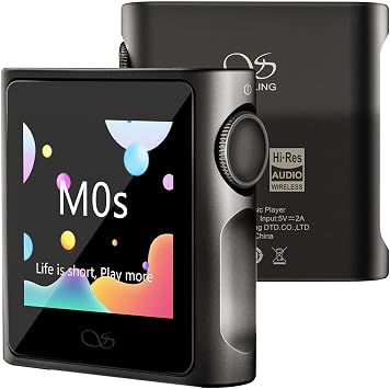 SHANLING M0s Portable MP3 Player Hi-Res Audio Players, 1.54" Touch Screen Hi-Fi MP3 Player with Bluetooth 5.0 LDAC, USB DAC/Amp, Up to 10 Hours Playback Titanium