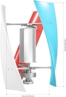 Vista 7 de Kit generador de turbina eólica 400 W 12V 3 aspas vertical espiral generador de turbina eólica Kit generador de turbina de viento freno
