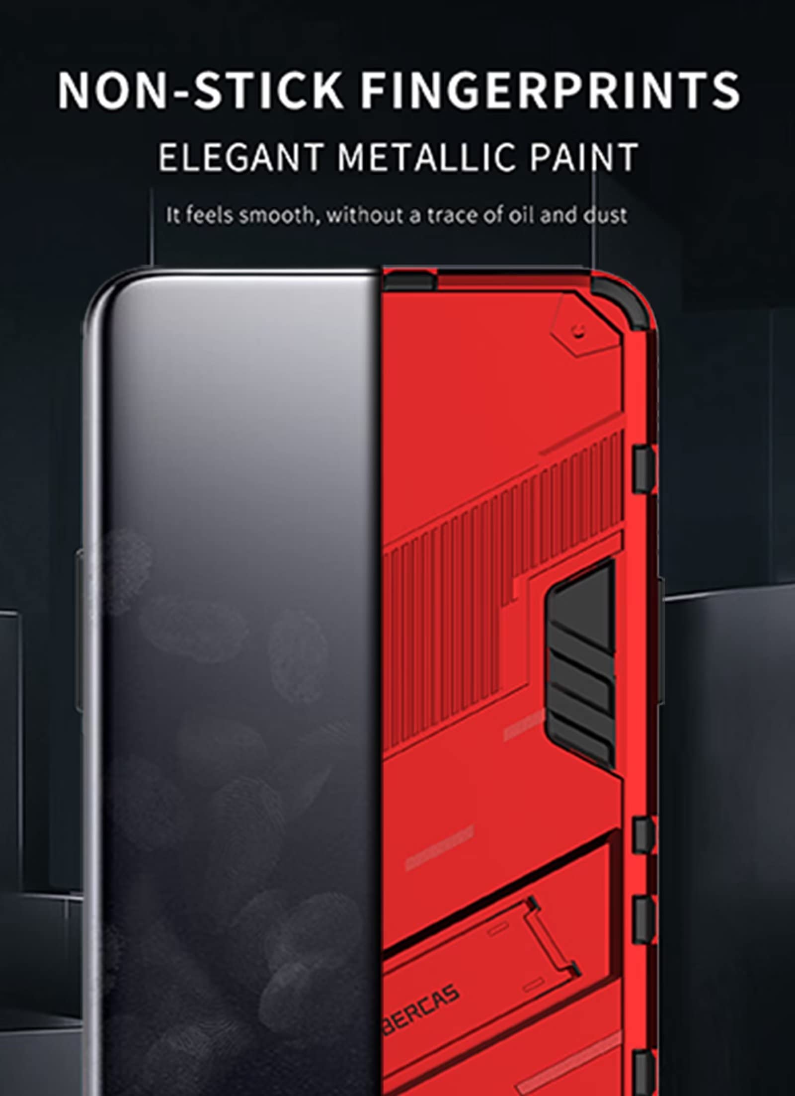 Custodia Per Xiaomi Redmi A1 – TEYYOS Hybrid TPU/PC, Antiurto, Con Supporto A 360° E Anello, Rosso - 2