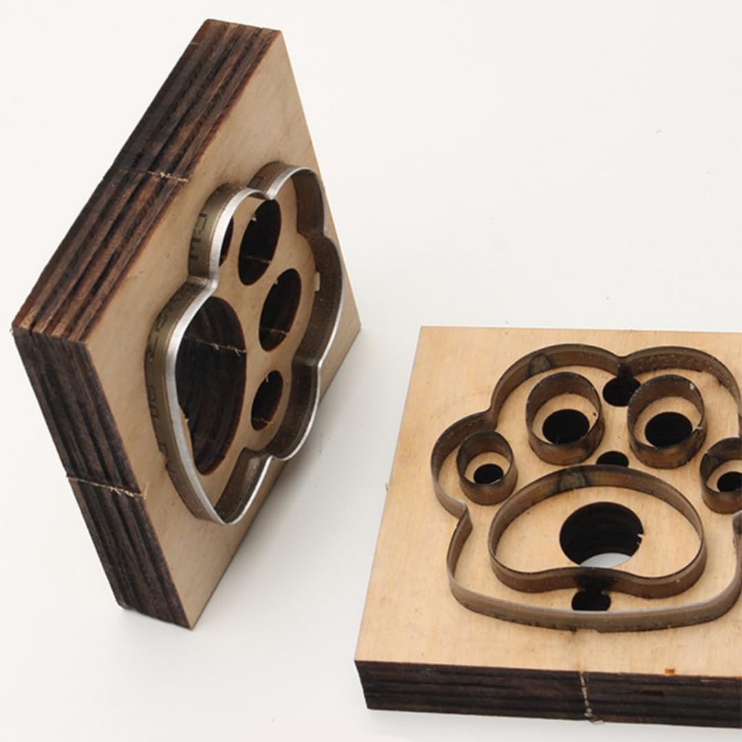 Juego de 4 troqueles de corte de cuero, troqueles de cuero para cortar formas, cortador de cuero para llaveros, molde de perforación de cuero para patas de perro para manualidades de cuero