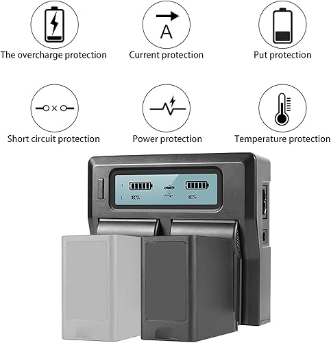 Miniatura 4 de BM 2 BP-828 Baterías y cargador de batería Deluxe de doble bahía para Canon VIXIA HF G40/G50/G60/G70,