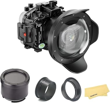 Seafrogs Underwater Housing for Sony A7 III/A7R III 40M/130FT | Waterproof Scuba Dive Case for Sony A7 III/A7R III, 16-35mm F4 and 28-70mm F3.5-5.6, leak sensor, vacuum port, diving video.