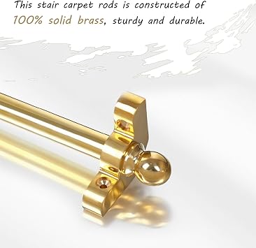 Brass Carpet Rods for Stair Runners, Safety Stair Runner Rods Non-Slip Hardware, Stair Rods for Carpet Runners Set of 1/5/10/12/13 (Color : 1 pc, Size : 28in)