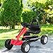Costzon Kids Pedal Go Kart, 4 Non-Slip Wheel Ride on Car with Adjustable Bucket Seat, Pedal Powered Ride On Toys for Toddlers, Children-Oriented Ergonomic Design, Pedal Cart for Kids (Red)