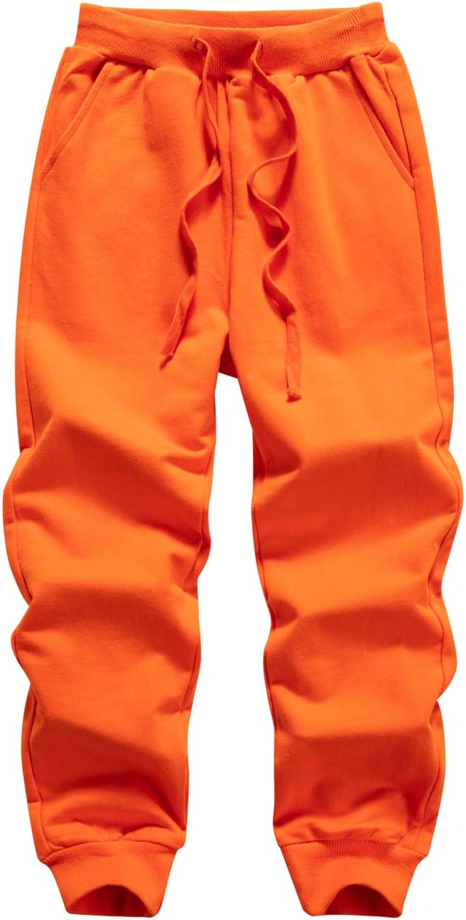 Kids' Solid Color Drawstring Cotton Sweatpants Jogger Pants for Boys & Girls