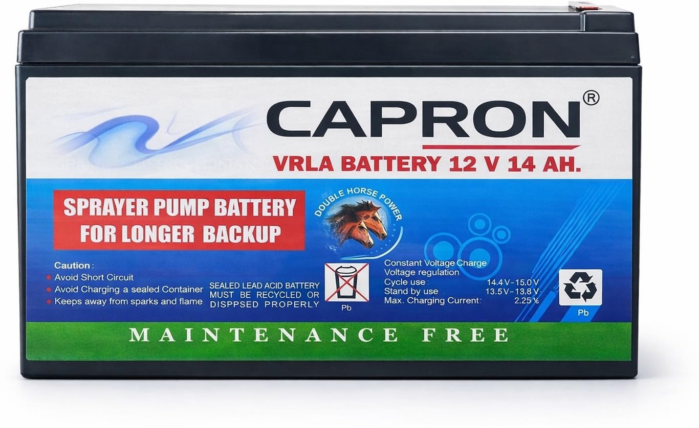 CAPRON 12V 14Ah VRLA Battery - Rechargeable Maintenance-Free AGM Battery for UPS, Inverters, Solar Power Systems, and Electric Vehicles (Black)-image-17