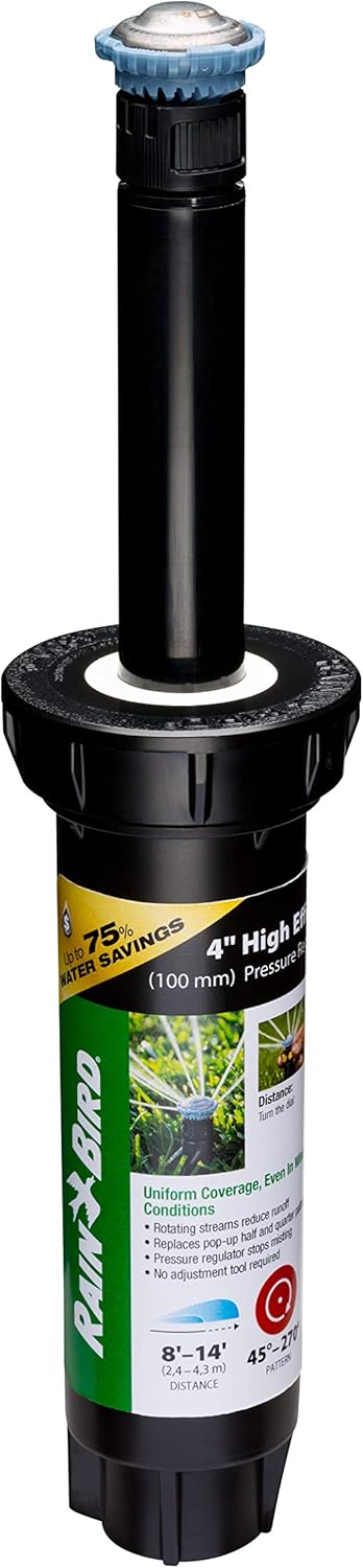Rain Bird 8SAPROPR PRS Pressure Regulating Rotary Sprinkler - Adjustable 45-270° Pattern, 8-14' Range, 4" Pop-Up, Water-Saving Pro Irrigation