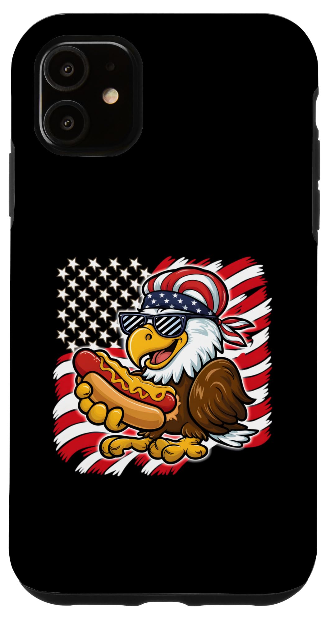 iPhone 11 Eagle with American Flag Bandana Hotdog 4th of July Case