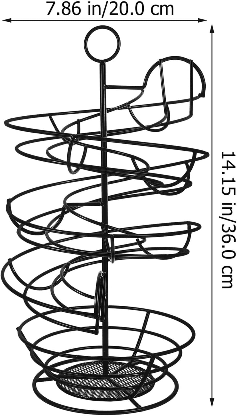 Spiral Wire Egg Storage Basket Black Multi-function Mesh Egg Holder Desktop Fruit Basket Countertop Organization