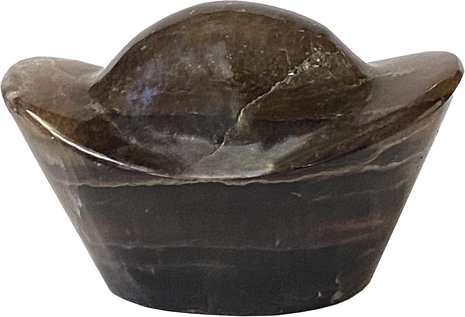 Smoke Quartz Gray Brown Color Fengshui Ingot Display Figure Aws2237
