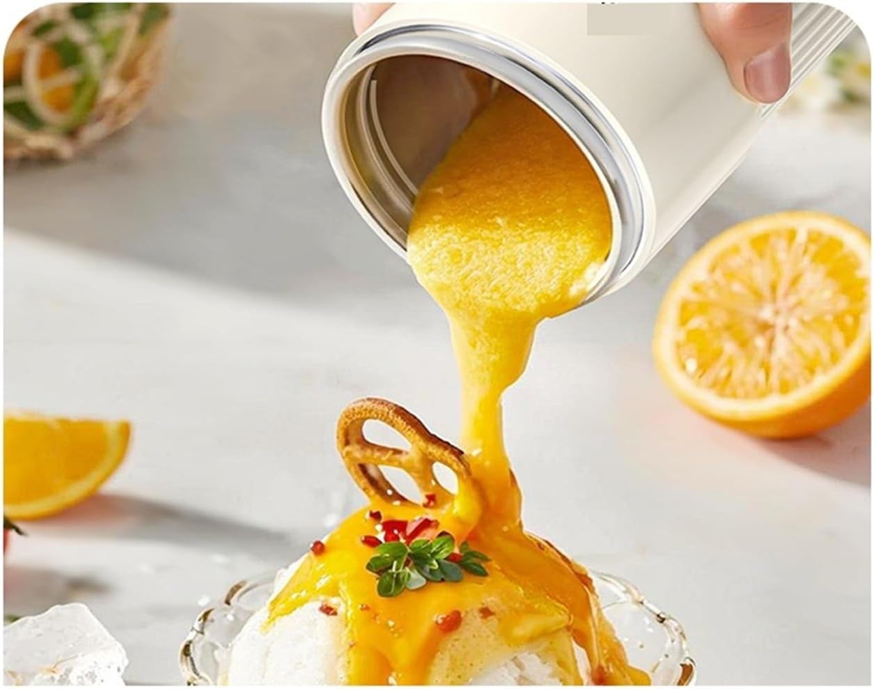 Portable Juicing Cup with Ice Crushing - Wireless Electric Mixer for Fruit, Smoothies & Shakes, USB Charging, for Home, Travel & Office