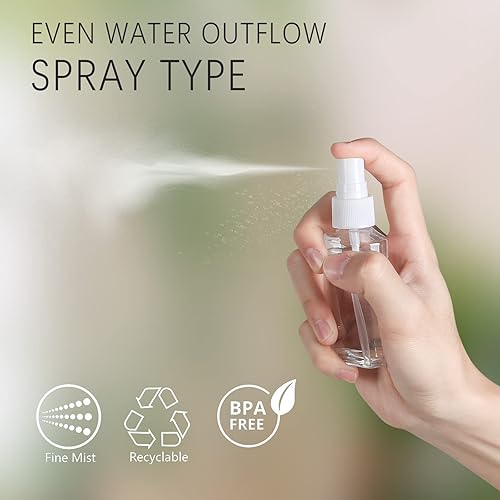 Miniatura 5 de Paquete de 36 botellas pequeñas de spray de 2 onzas, botella de plástico de niebla fina vacía transparente, envases de líquido vacíos recargables