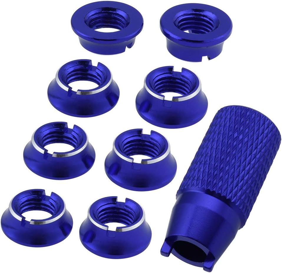 HobbyPark RC Control Transmitter Switch Nuts (8) & Wrench for Futaba JR Walkera Flysky Remote Controller (Blue) image 2
