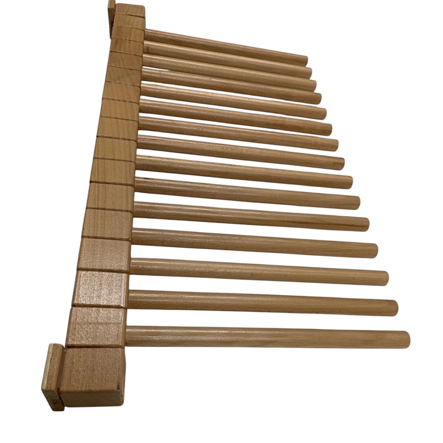 Perchero Madera Pantalones 15 Clavijas | Organizador de Armario Plegable con Diseño Resistente | Ahorro de Espacio y Máxima Capacidad (Madera Haya)
