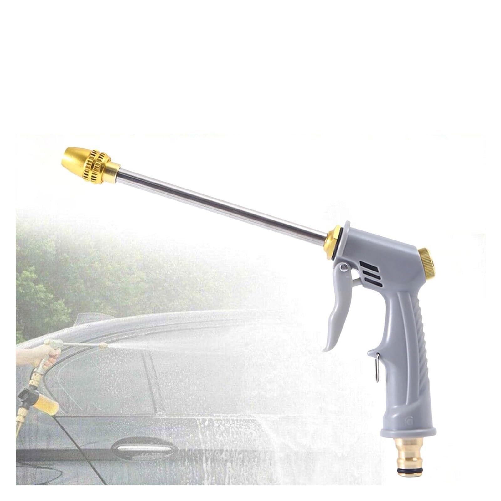 Lkvent Gray Garden Hose Nozzle Spraye High Pressure Washer Hose Nozzle, For Lawn Patio Cleaning And Cars Washing