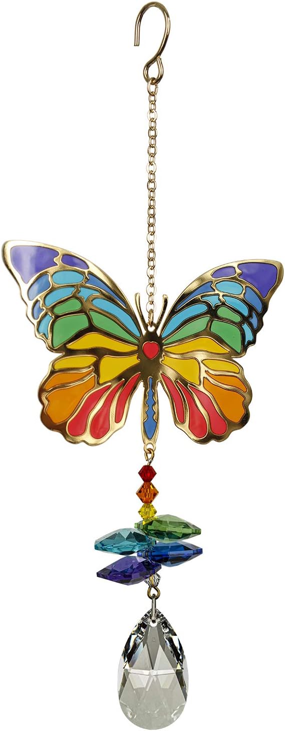 Woodstock Chimes Woodstock Rainbow Makers Collection, Crystal Wonders, 5'' Butterfly Crystal Wonders Crystal Suncatchers for Outdoor, Patio, Home or Garden Décor (CWBUT)
