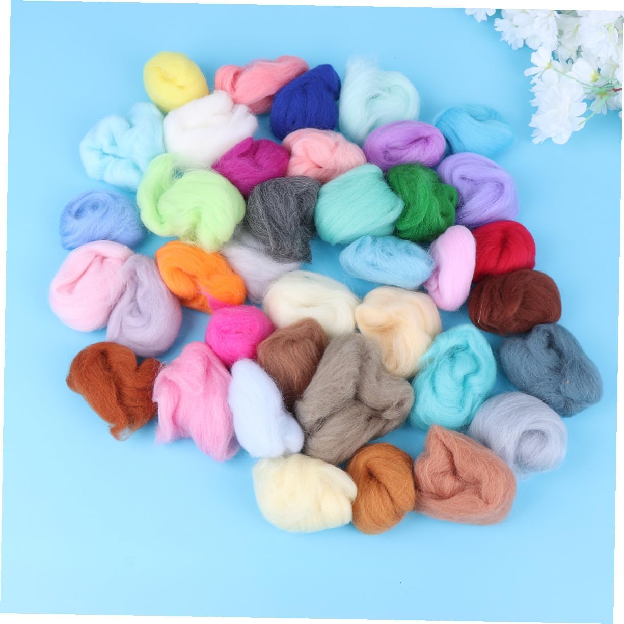 HAKIDZEL Color Wool Roving Felting Kit with DIY Needle Felting Tools and Wool Mat for Handmade Crafts Beginner-Friendly Felt Set for Creative Art Projects