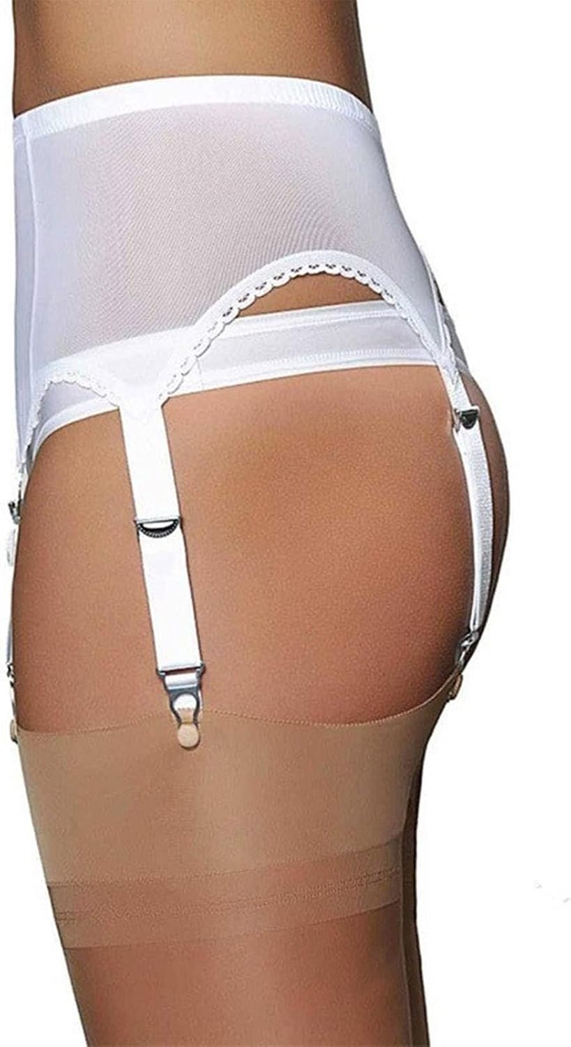 Garter Belt High Waist Corsets Suspender with Vintage Straps Adjusted Metal Clip for Women Stockings Lingerie Womens Corsets