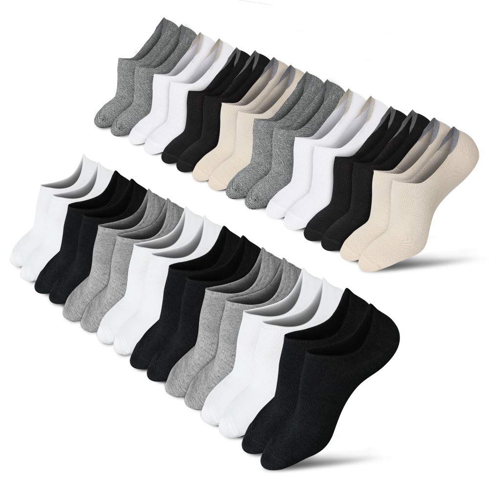 wernies No Show Socks Women Low Socks Non Slip Flat Boat Line 4/8 Pairs