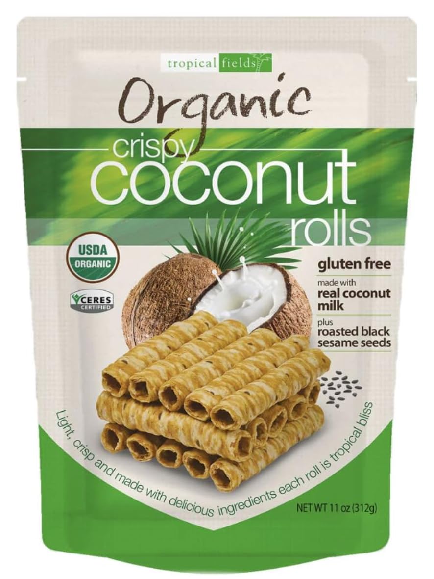 Organic Crispy Coconut Rolls (11oz) 2 Pack - Organic, Gluten Free, Dairy Free