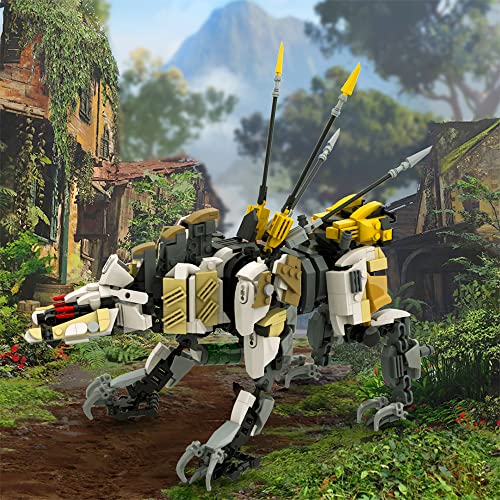 Zero Dawn Sawtooth Monster Building Set, Creative Forbidden West Combat Game Machine Beast Dinosaur Robot Figure Building Brick Model Toy, Construction Toys For Kids, Boys And Girls (1040Pcs) #TOP4