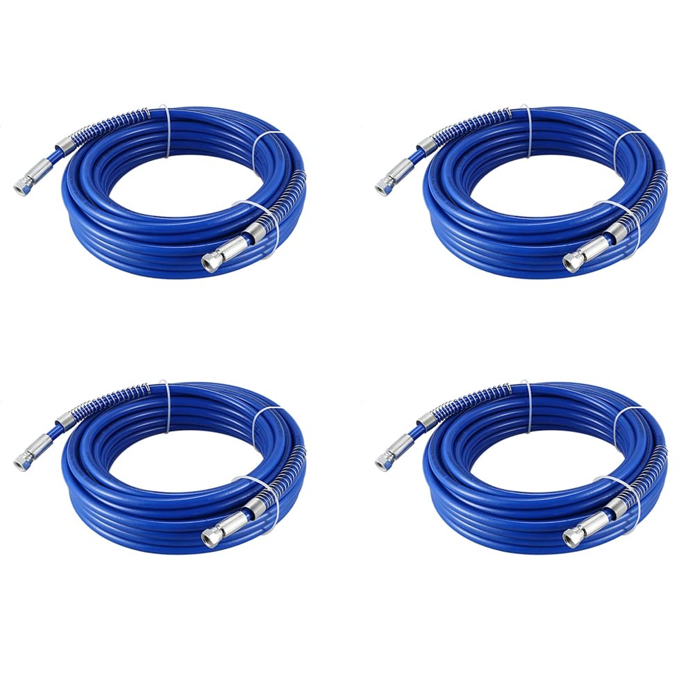 Jnchdghwa 4X 15M Hose Airless Paint Hose 1/4 Inch Airless Sprayer 3600 PSI High Pressure Fiber Pipe for Sprayer Tool