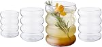 Galateo Capri Collection Bolla Bubble Verres à boire - Conception Borosilicate arrondie - Cocktail, Eau, Soda, Jus, Café, Lait - 11.8 oz / 350 ml - Ensemble de 4