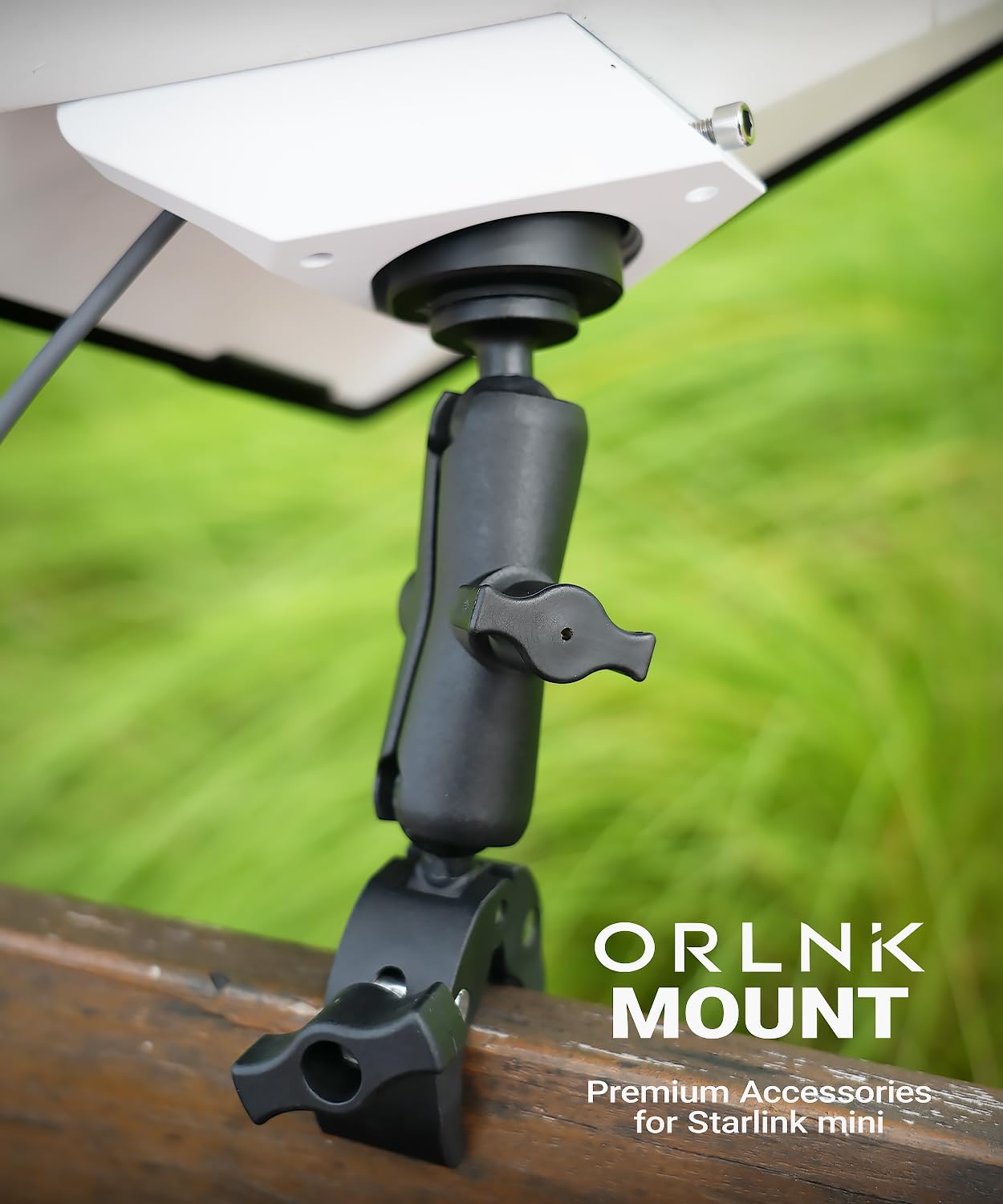 [2025 New Version] Starlink Mini Mount Adjustable Clamp RV Ladder Roof Rail Pole Pipe, Boat Mounting Kit (Easier Tightening with Less Force) ORLN'K Mount SM03-K2