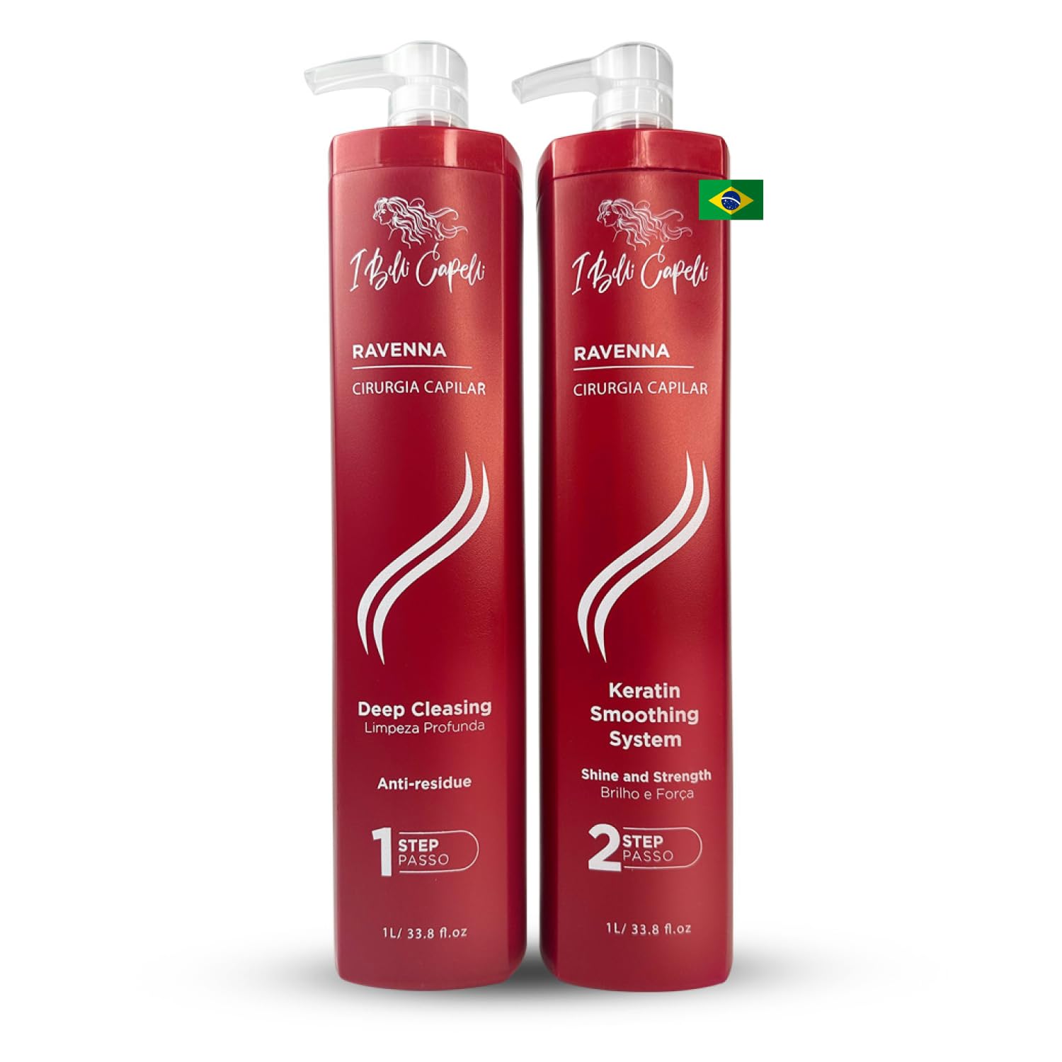 I Belli Capelli Ravenna profesjonalna keratyna, długotrwały efekt prostowania - Cirugia Capilar Para el Cabello- Celulas Madres Para el Cabello-Prostownica System- 2x1L/33,8: