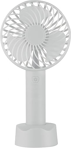 Miniatura 7 de Brago Mini ventilador de mano a pilas, pequeño ventilador portátil personal de velocidad ajustable, ventilador recargable por USB, potente