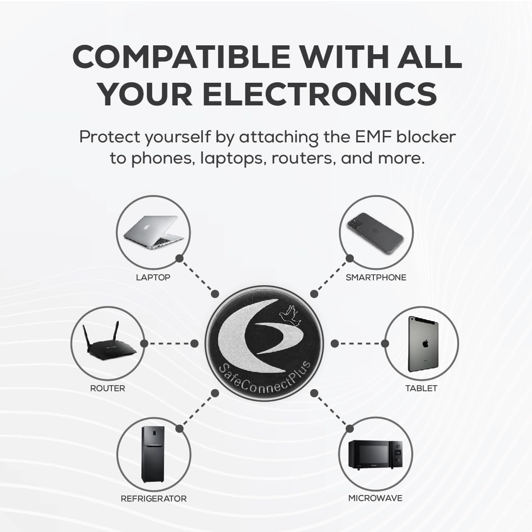 EMF Stickers for Cell Phone- 5G Ready Harmonizer Stickers Proudly Made in USA for Cell Phones, Laptops or Tablets- EMF mega Shield for All Electronic Devices (Silver-Black) - Image 4