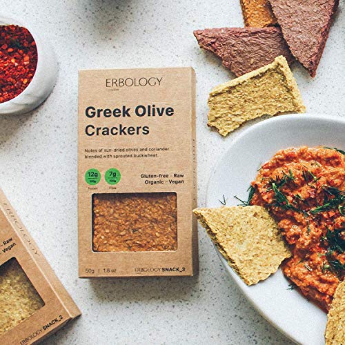 Organic Greek Olive Crackers 1.8 oz - Raw - Vegan - Gluten-Free - Activated