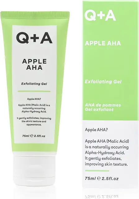 Q+A Apfel AHA Milchsäure Peeling Gel - Glatte Haut, 75 ml