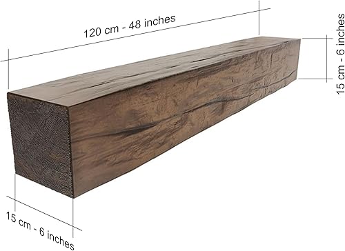 Miniatura 6 de Estante de chimenea | Viga de madera tallada a mano | Mantel rústico para chimenea | Estantes rústicos de granja | Estantes desgastados
