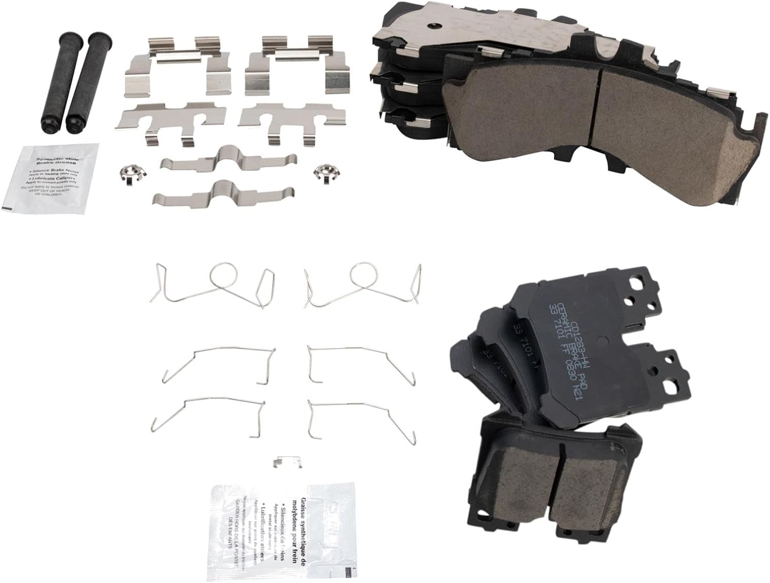 TRQ Brake Pads Ceramic Compatible with 2018-2019 Lexus LS500 2019 LS500h
