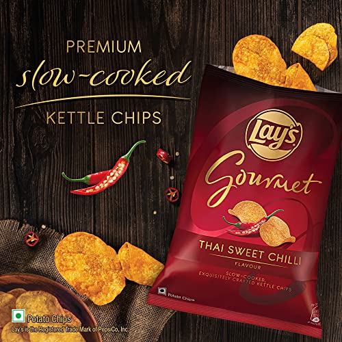 Image of Lay's Gourmet Kettle Chips 55g, Thai Sweet Chilli flavour, Premium Slow-Cooked Potato Chips, Chips and Snacks