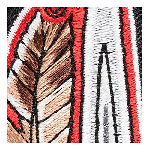 Patchstop Hunting Knife Feather Iron On Patches For Clothing Jeans - 1.75X3.5In Small Diy Sew On Patch For Jackets Bags - Embroidered Native American Indian Decorative Patches #TOP3