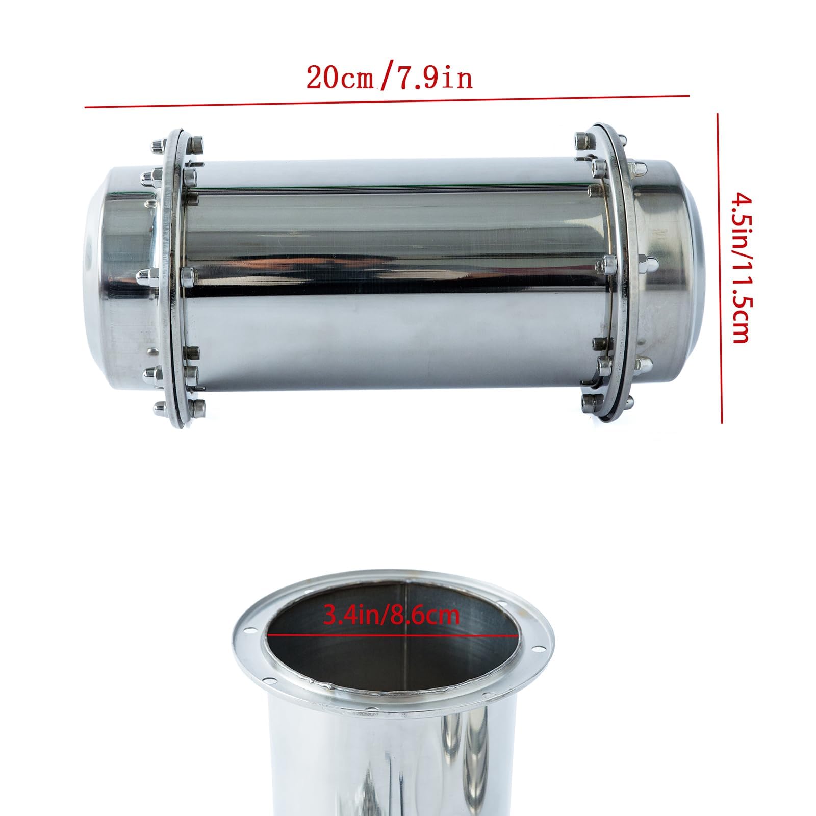 Cápsula del tiempo de acero inoxidable - Recipiente cerrable para el futuro, recipiente de tiempo para enterrar, impermeable, resistente a la corrosión y a los golpes Time Capsule (18,5 cm