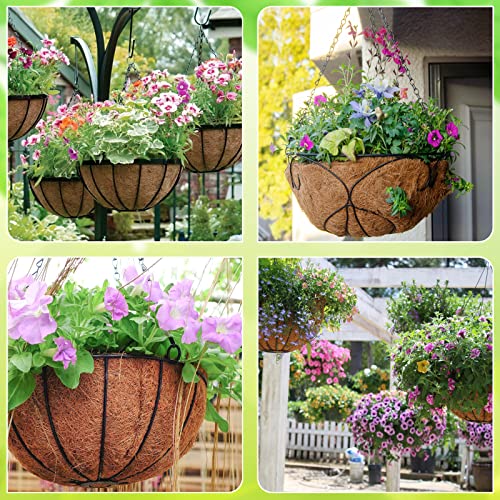 Zeedix 6Pcs 10 Inch Coconut Liners For Planters, Round Hanging Basket Liners 100% Natural Coco Coir Basket Coco Replacement Liners For Hanging Basket Planters Flowers Vegetables(10In-6Pcs) #TOP3