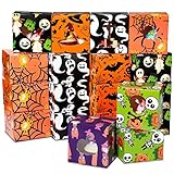 36 Pieces Halloween Treat Boxes with Window Halloween Party Favor Boxes Halloween Candy Goody Boxes Trick or Treat Box Halloween Bakery Boxes for Halloween Party Favors Decoration Supplies