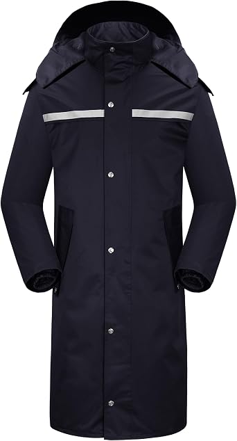 iCreek Raincoat Waterproof Long Rain Jacket Lightweight Rainwear Reflective with Packable Hood for Men Women Adults