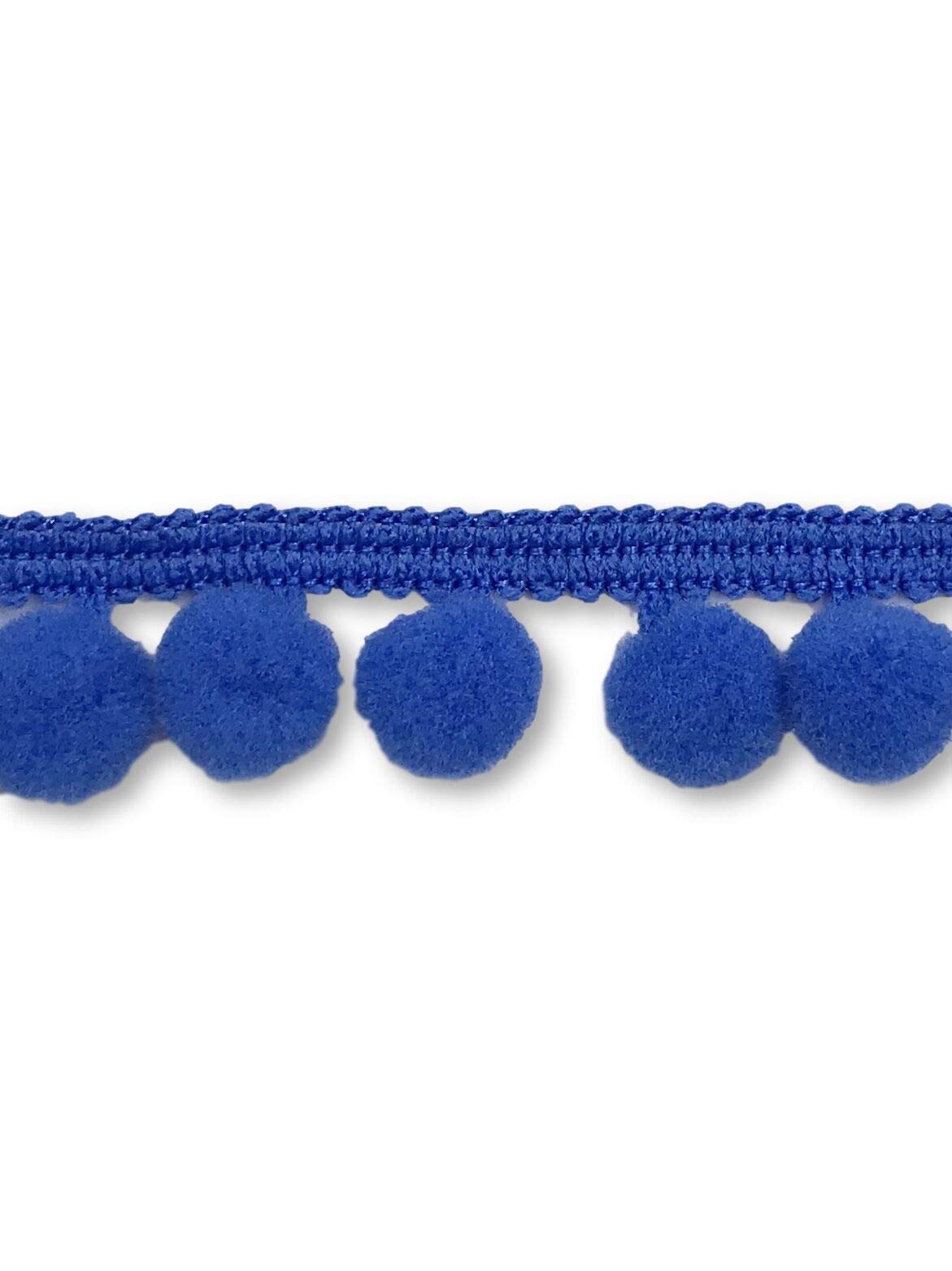 Bommelborte 1 Meter Blau - Feine Pompon Dekoborte 4cm Breit Für Shabby Chic