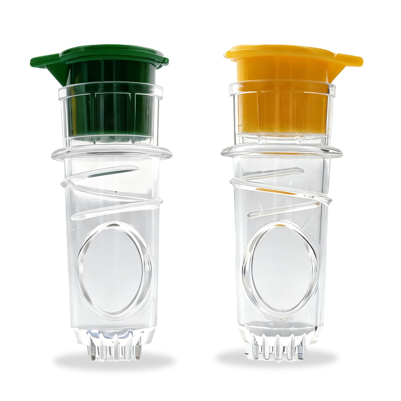 2 Lemon Squeezer, Transparente Deckel-Zitronenpresse mit Schraubverschluss, Tragbare Kompakte Handpresse für Zitrusfrüchte, Cocktails und Kochzwecke